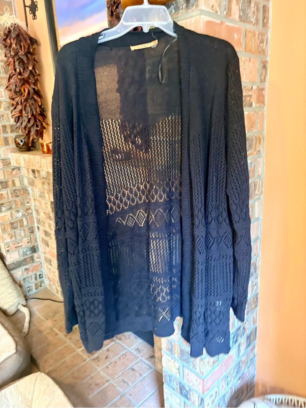 NWOT Belldini Black Open-Front Knit Long Cardigan /Duster.